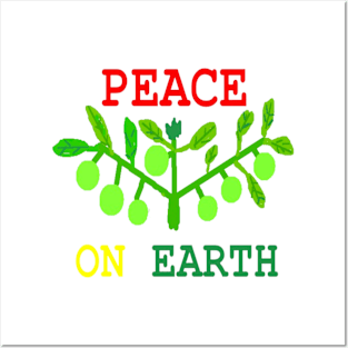 Peace on Earth Design on White Background Posters and Art